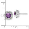 Diamond & Gemstone Halo Post Earrings