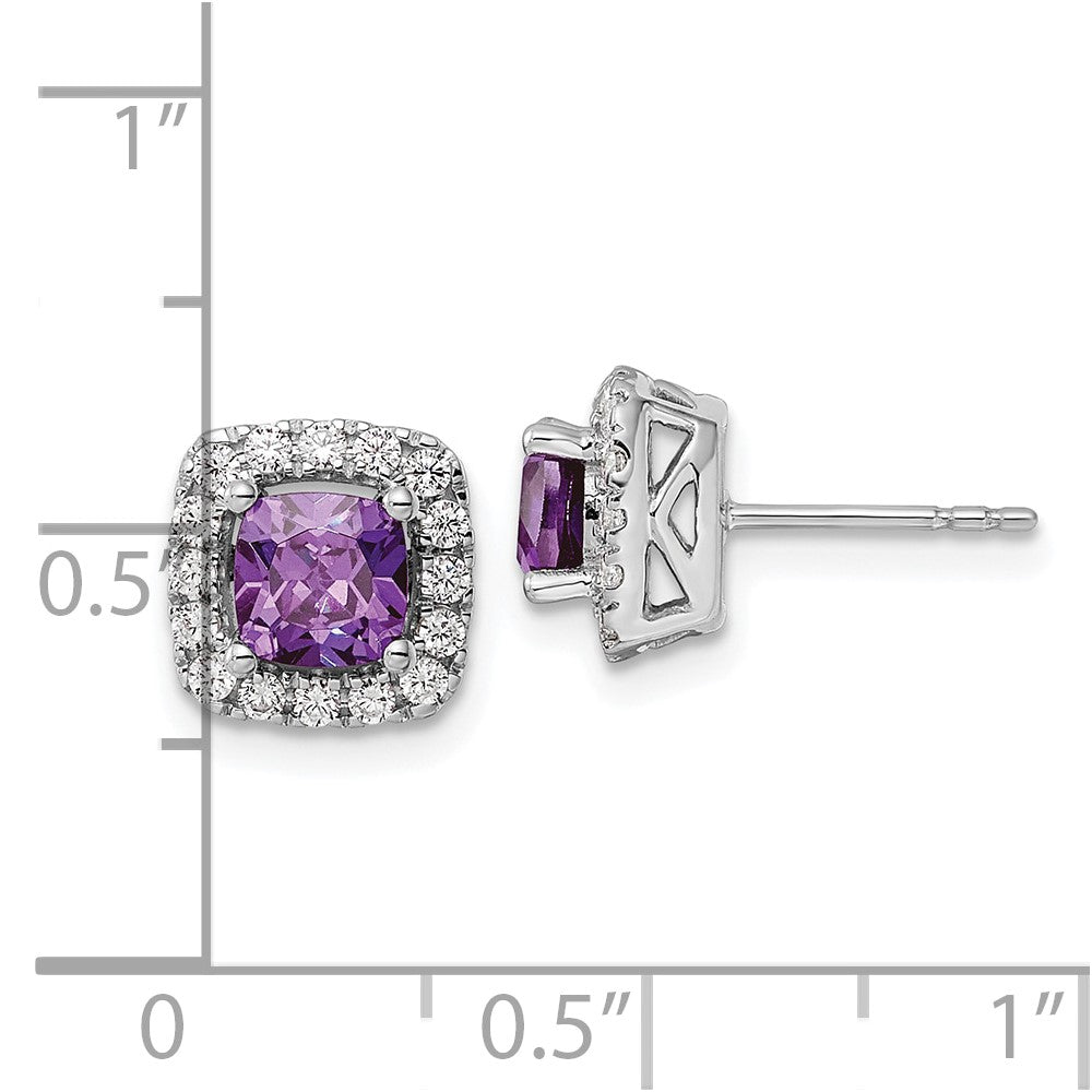 Diamond & Gemstone Halo Post Earrings