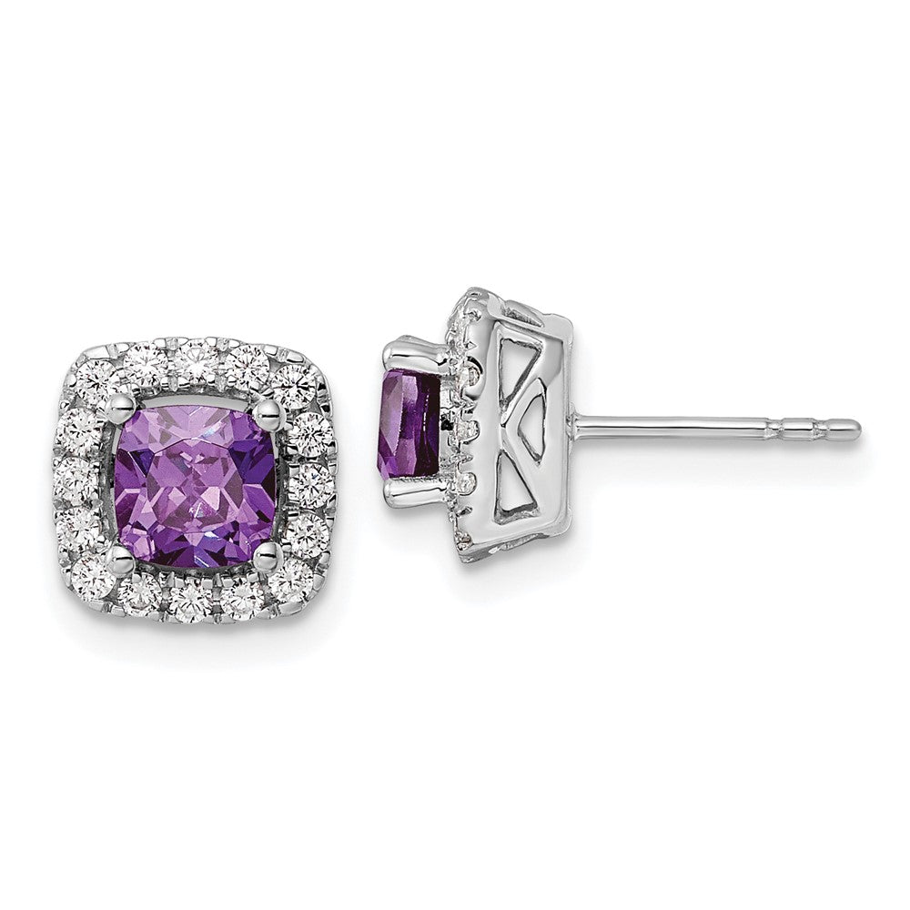 Diamond & Gemstone Halo Post Earrings