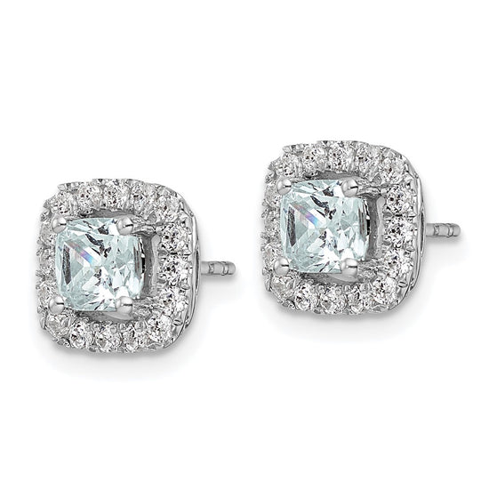 Diamond & Gemstone Halo Post Earrings