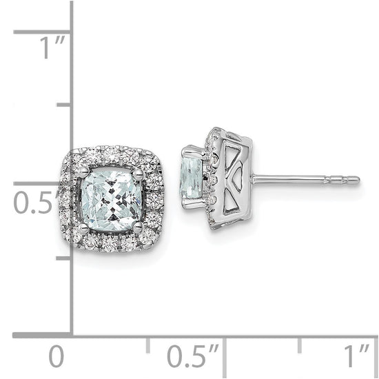 Diamond & Gemstone Halo Post Earrings