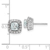 Diamond & Gemstone Halo Post Earrings