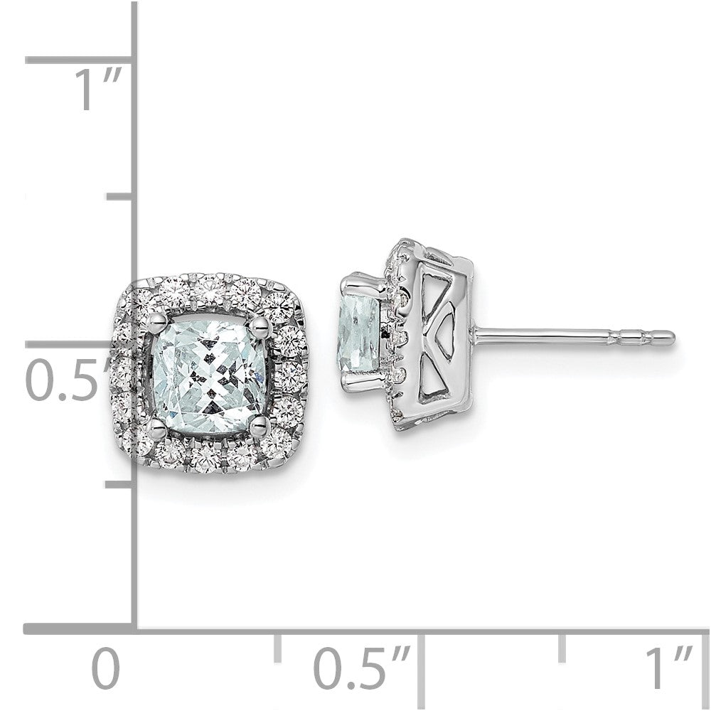 Diamond & Gemstone Halo Post Earrings