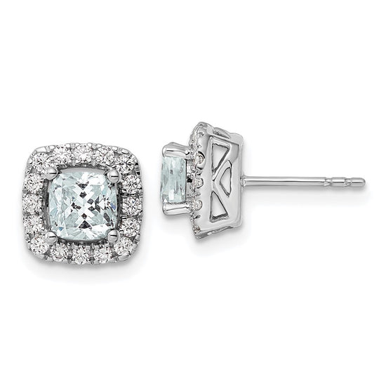 Diamond & Gemstone Halo Post Earrings
