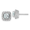 Diamond & Gemstone Halo Post Earrings