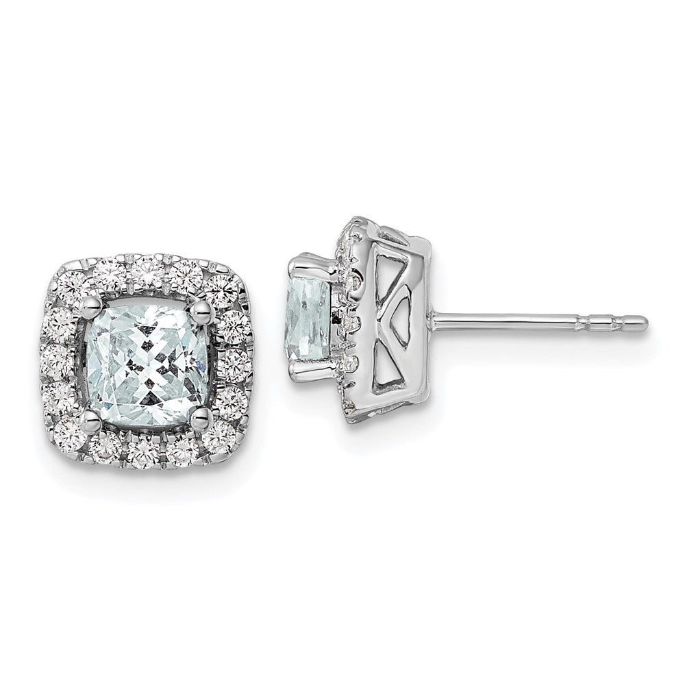 Diamond & Gemstone Halo Post Earrings