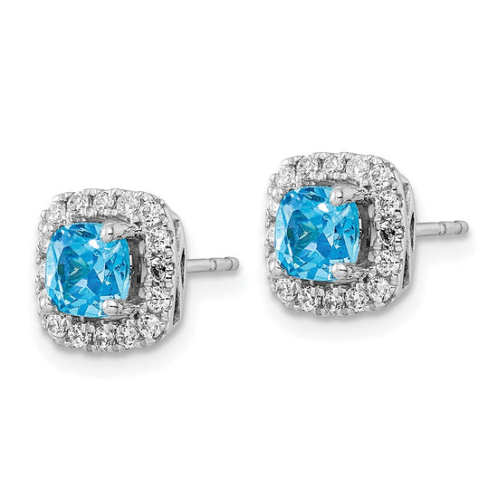 Diamond & Gemstone Halo Post Earrings