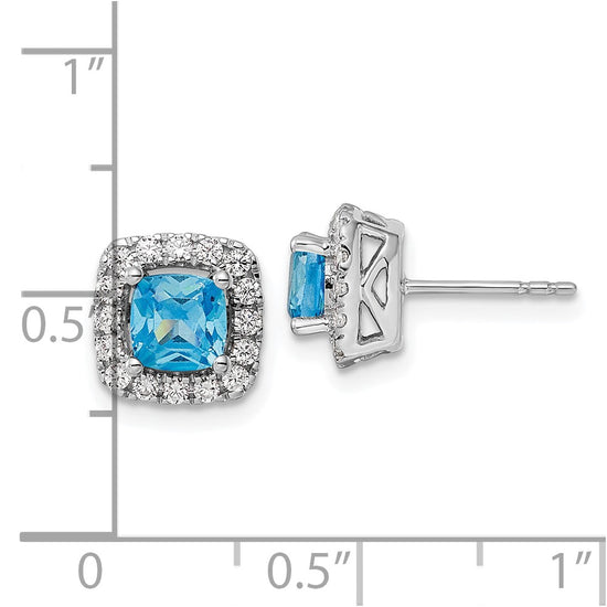 Diamond & Gemstone Halo Post Earrings