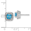 Diamond & Gemstone Halo Post Earrings