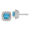 Diamond & Gemstone Halo Post Earrings