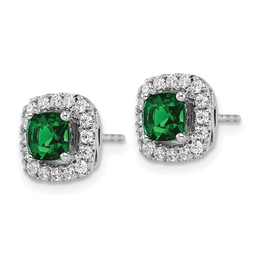 Diamond & Gemstone Halo Post Earrings
