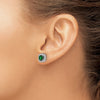 Diamond & Gemstone Halo Post Earrings