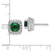 Diamond & Gemstone Halo Post Earrings
