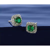 Diamond & Gemstone Halo Post Earrings