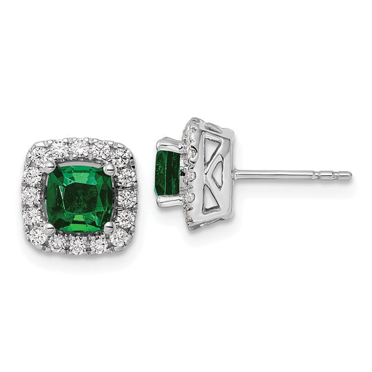 Diamond & Gemstone Halo Post Earrings