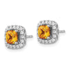 Diamond & Gemstone Halo Post Earrings