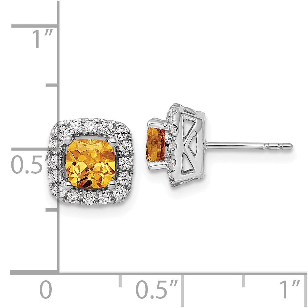 Diamond & Gemstone Halo Post Earrings