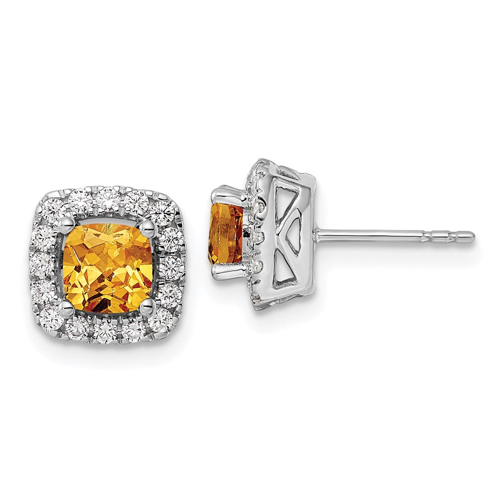 Diamond & Gemstone Halo Post Earrings