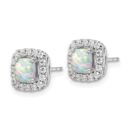 Diamond & Gemstone Halo Post Earrings