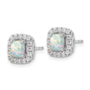 Diamond & Gemstone Halo Post Earrings