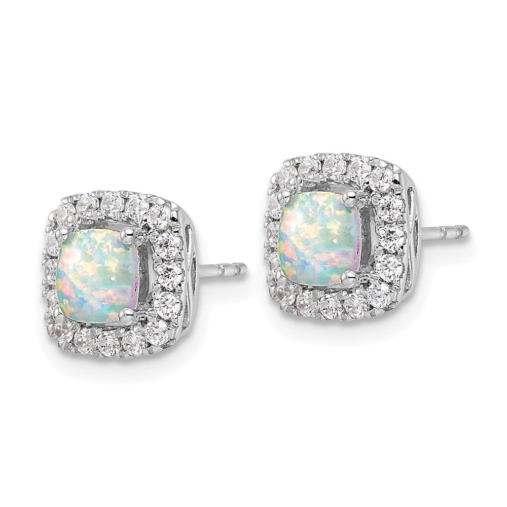 Diamond & Gemstone Halo Post Earrings