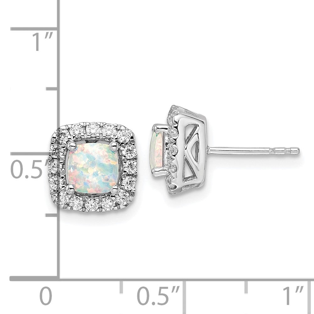 Diamond & Gemstone Halo Post Earrings