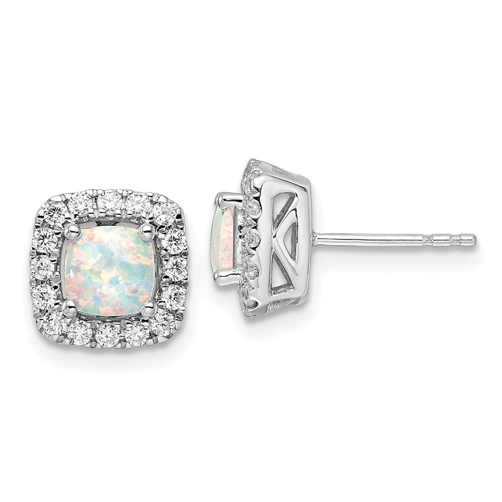 Diamond & Gemstone Halo Post Earrings