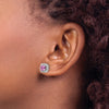 Diamond & Gemstone Halo Post Earrings