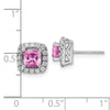 Diamond & Gemstone Halo Post Earrings