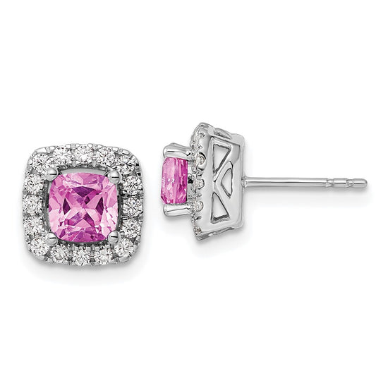 Diamond & Gemstone Halo Post Earrings