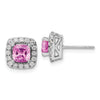 Diamond & Gemstone Halo Post Earrings