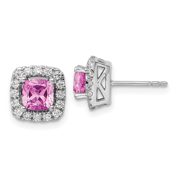 Diamond & Gemstone Halo Post Earrings