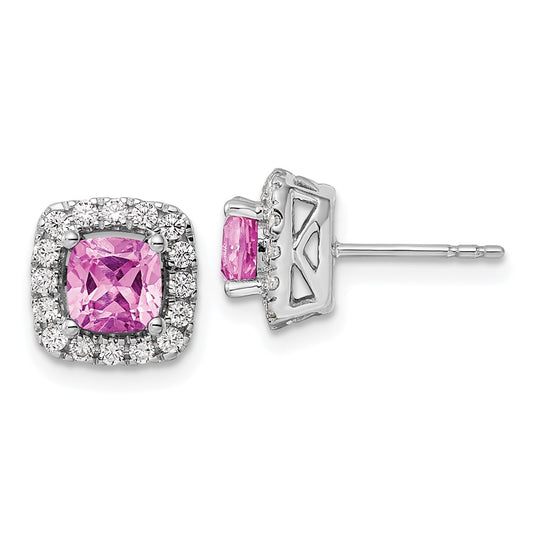 Diamond & Gemstone Halo Post Earrings
