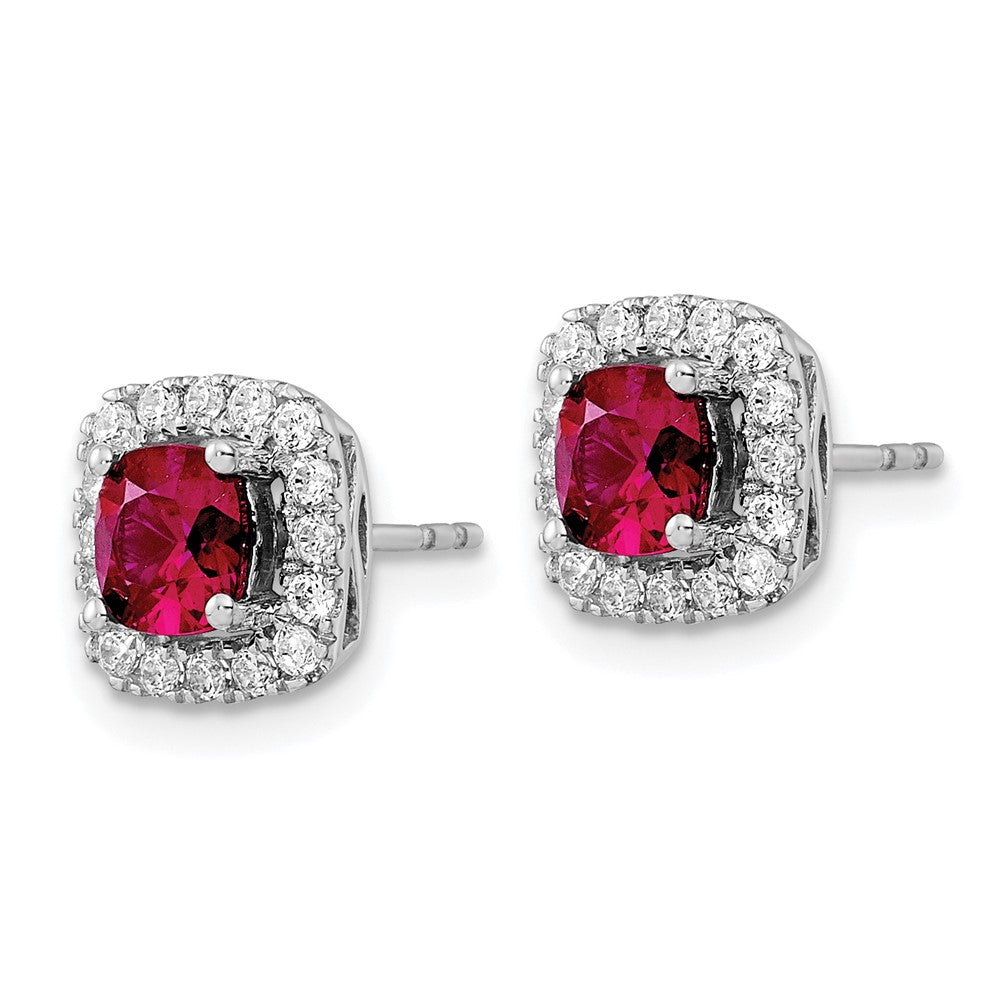 Diamond & Gemstone Halo Post Earrings