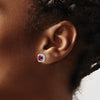 Diamond & Gemstone Halo Post Earrings