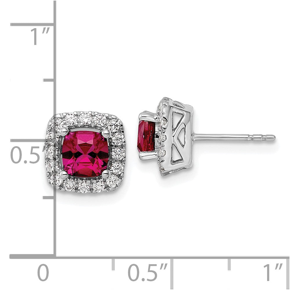 Diamond & Gemstone Halo Post Earrings