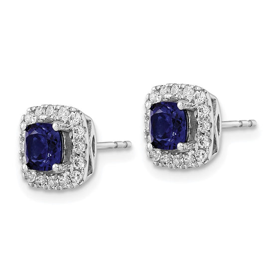 Diamond & Gemstone Halo Post Earrings