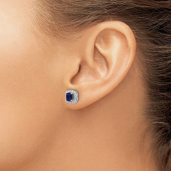 Diamond & Gemstone Halo Post Earrings