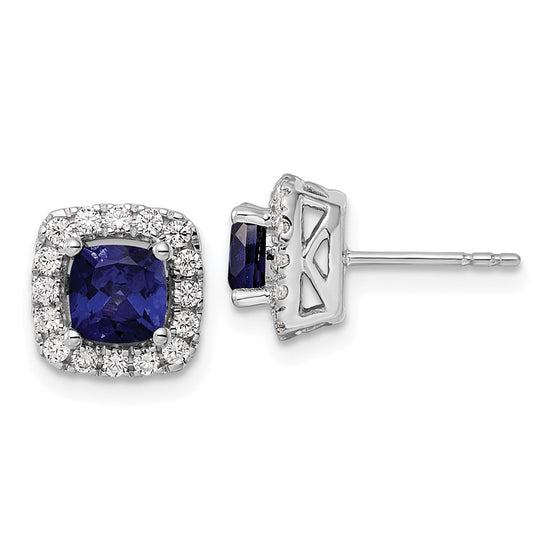 Diamond & Gemstone Halo Post Earrings