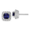 Diamond & Gemstone Halo Post Earrings