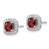 Diamond & Gemstone Halo Post Earrings