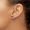 Diamond & Gemstone Halo Post Earrings