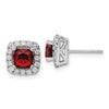 Diamond & Gemstone Halo Post Earrings