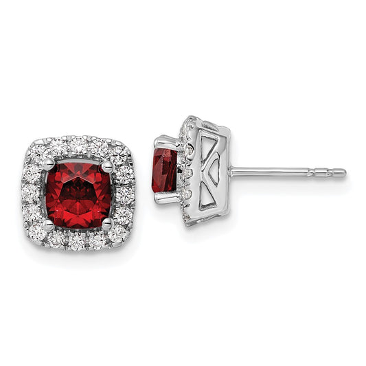 Diamond & Gemstone Halo Post Earrings