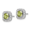 Diamond & Gemstone Halo Post Earrings