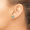Diamond & Gemstone Halo Post Earrings