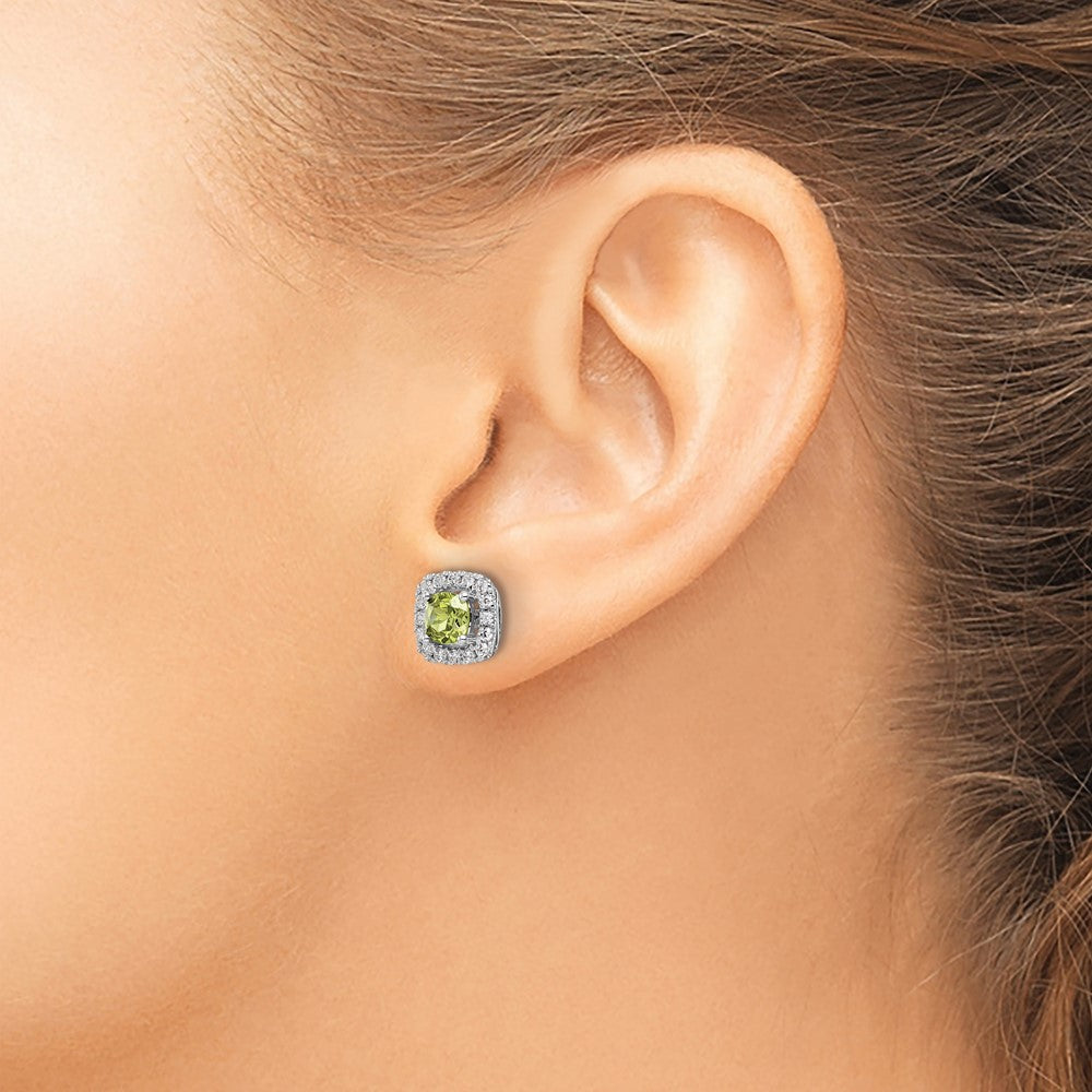 Diamond & Gemstone Halo Post Earrings