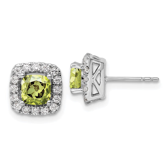 Diamond & Gemstone Halo Post Earrings