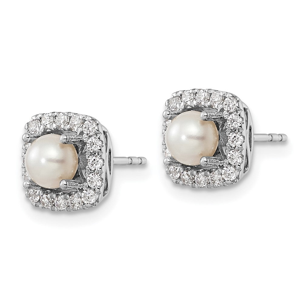 Diamond & Gemstone Halo Post Earrings