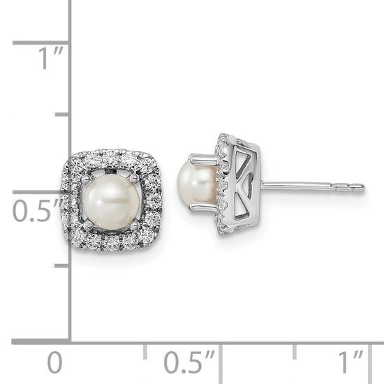 Diamond & Gemstone Halo Post Earrings
